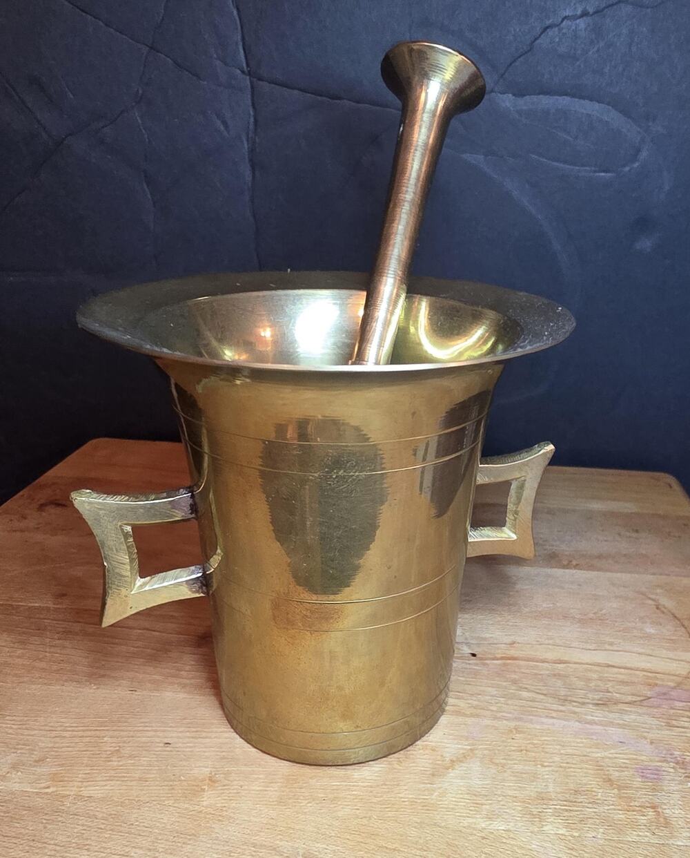 Brass Mortar and Pestle Two Handled Apothecary